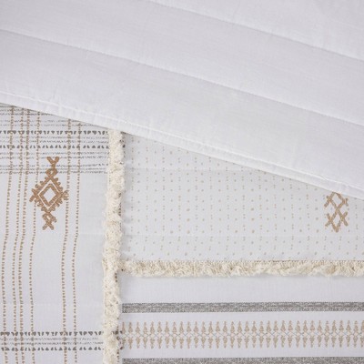 Salar King-Size Natural Cotton Quilt Set with Elegant Trims