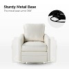 Hugo  Fall  Transitional  Wooden Upholstered Swivel Chair with metal base  for Bedroom and Living Room Deal of the day | ARTFUL LIVING DESIGN - 3 of 4