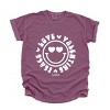S.W.Smiley Peace Love Valentine Smiley - Women's Garment Dyed Graphic T-Shirt - 3 of 4