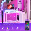 L Shaped Desk with Power Outlets & LED Lights, Computer Desk with Drawers & Shelves, Corner Desk Gaming Desk Home Office Desk - 3 of 4