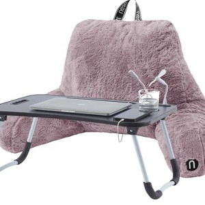Nestl Fur Reading Pillow, Faux Fur Bed Pillow with Arms, Reading & Bedrest Pillow for Sitting in Bed Adult & Kids - 1 of 4