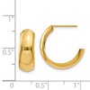 Black Bow Jewelry 6.75mm x 19mm Polished 14k Yellow Gold Domed J-Hoop Earrings - 4 of 4