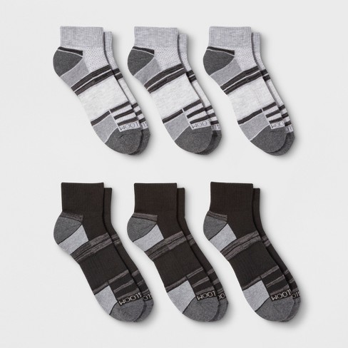 Fruit of the Loom Men's 6pk Breathable Performance Ankle Socks - Black 6-12