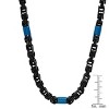 Steeltime 24" two tone black and blue ip stainless steel byzantine necklace - 3 of 4