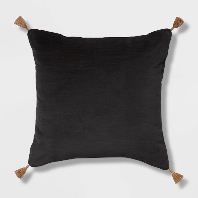 18"x18" Velvet Square Throw Pillow Gray - Threshold™