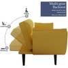 Okak 57"Sofa Bed Futon Couch with 2 Armrests & throw pillow, Convertible Small Sleeper Sofa Bed Loveseat for Apartments, living Room, Yellow - 4 of 4