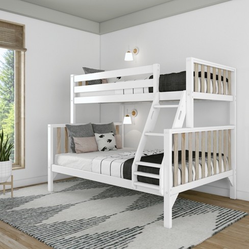 Max & Lily Scandinavian Twin Over Full Bunk Bed, White/blonde : Target