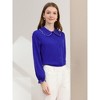 Allegra K Women's Sweet Ruffle Peter Pan Collar Long Sleeves Button Down Shirt - 2 of 4