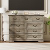 9-Drawer Dresser for Bedroom, 47" Wide Dressers Wood Vintage Chest of Drawers with Natural Texture and Vintage Gold Floral Handles - 2 of 4