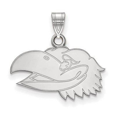 Black Bow Jewelry 14k White Gold Kansas Jayhawks NCAA Small Pendant