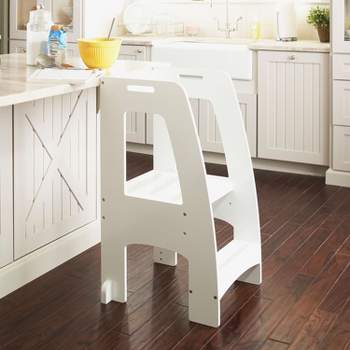 Guidecraft Kids' Tower Step-Up: Children's Adjustable Kitchen Helper, Wooden Montessori Cooking Stool and Learning Toddler Tower