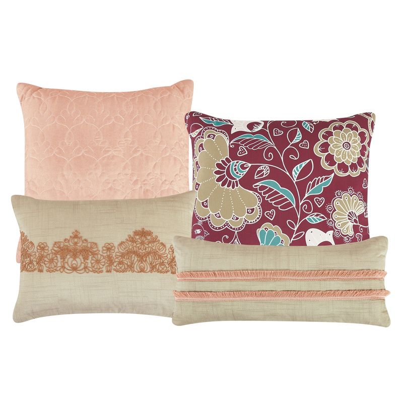 Esca Ketifa Warm & Cozy 7 Piece Comforter Set: 1 Comforter, 2 Shams, 2 Cushions, 1 Breakfast Pillow, 1 Decorative Pillow - Gold, 2 of 6