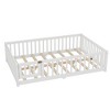 Bed Floor Bed with Safety Guardrails and Door for Kids, Natural - 4 of 4