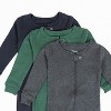 Leveret Boys Cotton Baby Footed Pajamas – 3 Pack – Deep Tone Solids Sleepers - 2 of 4