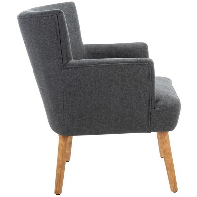 Mid-Century Chic Dark Grey Faux Leather Accent Chair