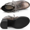 Allegra K Women's Platform Chunky High Heel Lace Up Combat Boots - 4 of 4