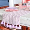 Jollity & Co. - Lavender Tassel Table Runner - Pack of 1 Fabric Runner - 2 of 3