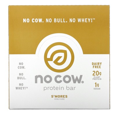 No Cow Protein Bar, S'mores, 12 Bars, 2.12 oz (60 g)