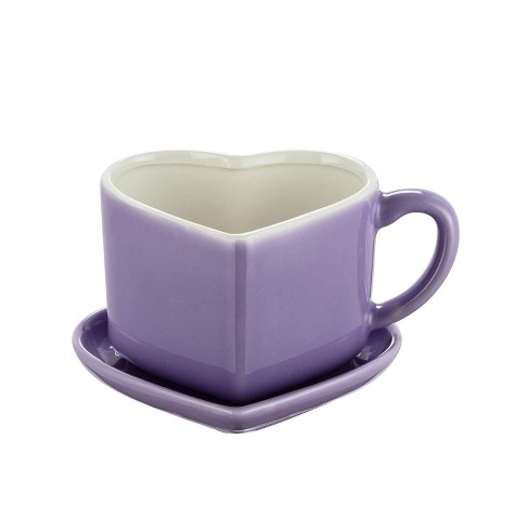Miss Valentine Ceramic Candy Heart Mug & Saucer, Purple : Target