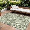 Green And Beige Geometric Washable Indoor Outdoor Area Rug - 2 of 4