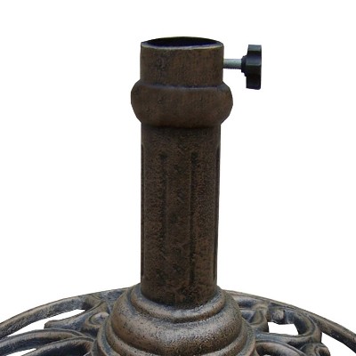 Antique Bronze 23lb Round Cast Iron Umbrella Stand