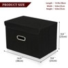 Aoibox Fabric Storage Cube Bins with Lids Foldable Organizer Collapsible Basket Metal Handles Black 3 Pieces Home Closet - 2 of 4