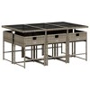 vidaXL Patio Dining Set with Cushions Table and Chairs Outdoor Poly Rattan - Gray Glass 6 Piece - 4 of 4