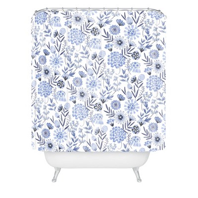 Floral 3 Shower Curtain Blue - Deny Designs