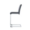 PAGED Counter Height Bar Stools with L Shape Legs, Sleek Style Dining Chairs with Silver Metal Base for Home Pub, Set of 4 - 3 of 4