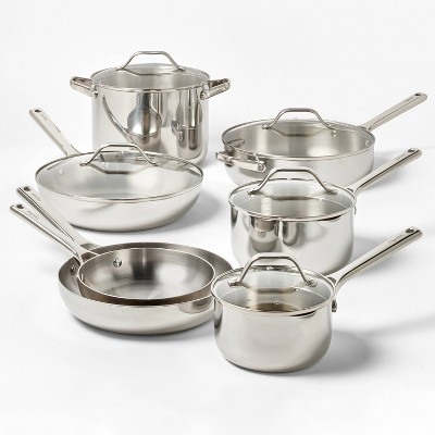 T-fal Performa Stainless Steel Cookware, 14pc Set, Silver : Target