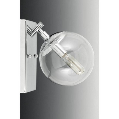 Polished Chrome Wall Sconce with Clear Glass Shade