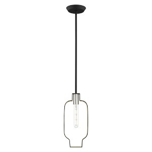 Livex Lighting Meadowbrook 1 - Light Pendant in  Black/Brushed Nickel - 1 of 4