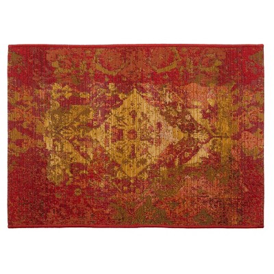 Saffron Kermin Watercolor Effect Indoor/Outdoor Rug 2'7" x 4'3"