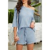 Imily Bela Women's Two Piece Sweater Set Off Shoulder Top and Shorts - 2 of 4