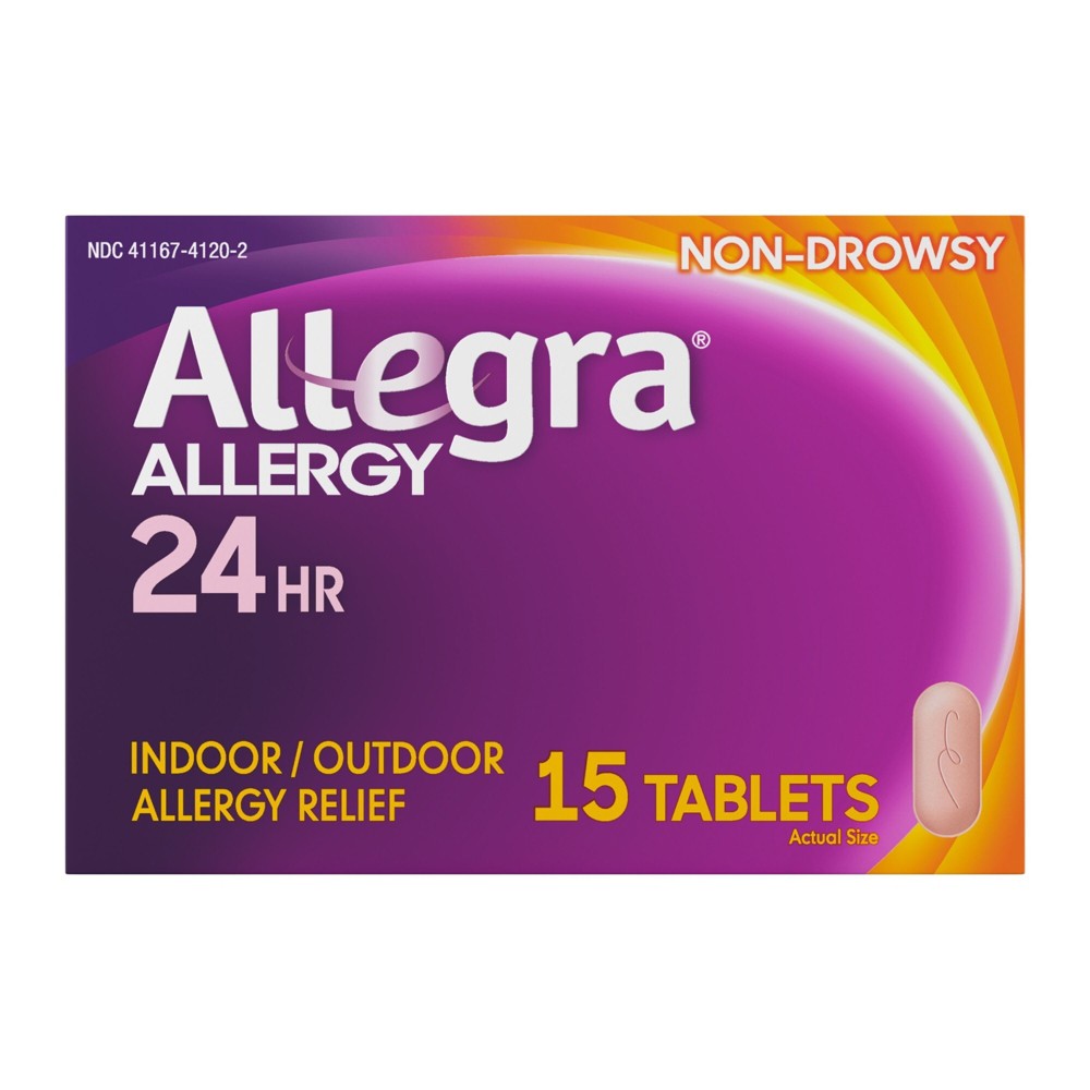 Allegra 24 Hour Allergy Relief Medicine Antihistamine Tablets - Fexofenadine Hydrochloride - 15ct