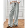 Womens Pants Elastic Waist Tie Front Casual Straight Leg Pants with Pockets and Contrast Trim - 3 of 4