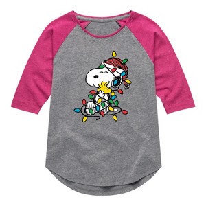 Girls' - Peanuts - Snoopy Woodstock Christmas Lights - 1 of 4