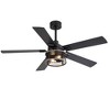 Airsurfer 52" Ceiling Fan with Light,Ceiling Fan with 5 Plywood Blades and Remote Control,6 Speeds DC Motor,Memory Function,2 Downrods,Matte Black - 4 of 4