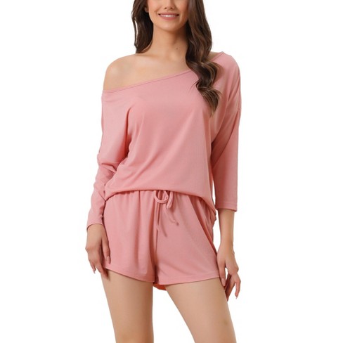 Cheibear Womens Lounge Summer Ruffle Cami Tops With Shorts Pajamas Sets  Pink Large : Target