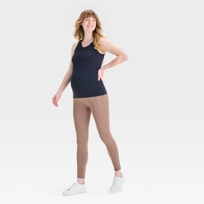 Over Belly High-Rise Performance Pocket Active Maternity Leggings - Isabel