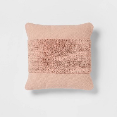 Modern Tufted Square Throw Pillow Blush Threshold