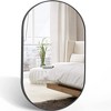 FURNIinspire Decorative Wall Mirror Oval Brushed Aluminum Frame Shatterproof for Modern Rooms, Black, 20"*1.1"*7.04" - 2 of 4