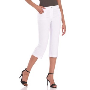 Rekucci Women's Easy Fit Comfort Capri with Stretch Waistband and 5 Pocket Styling - 1 of 3