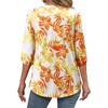 Nlife Women's Casual V Neck Floral Print 3/4 Length Sleeve Blouses Tropical Hawaiian Shirt Tops - 4 of 4