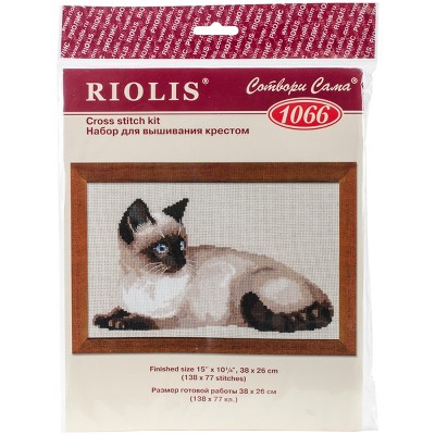 RIOLIS Counted Cross Stitch Kit 15"X10.25"-Thai Cat (10 Count)