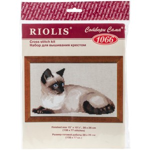 RIOLIS Counted Cross Stitch Kit 15"X10.25"-Thai Cat - 1 of 2