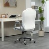 TiramisuBest White Polyester Velvet Computer Chair with Wheels, Adjustable Height & Tilt - 2 of 4