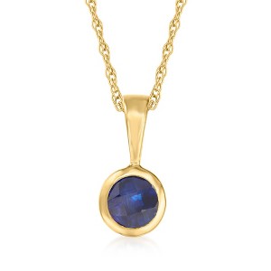 Pure Collection by Ross-Simons 0.28 Carat Sapphire Pendant Necklace in 14kt Yellow Gold - 1 of 4