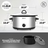 Kitchen Elite 7 Qt Slow Cooker, Stainless Steel Ceramic Crock Pot with Glass Lid - 4 of 4