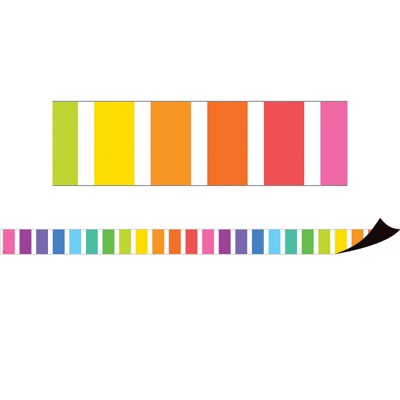 Teacher Created Resources Colorful Stripes Magnetic Border, 24 Feet (Pack of 2)